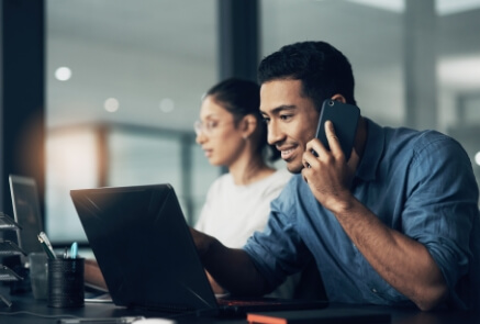 A man calling someone