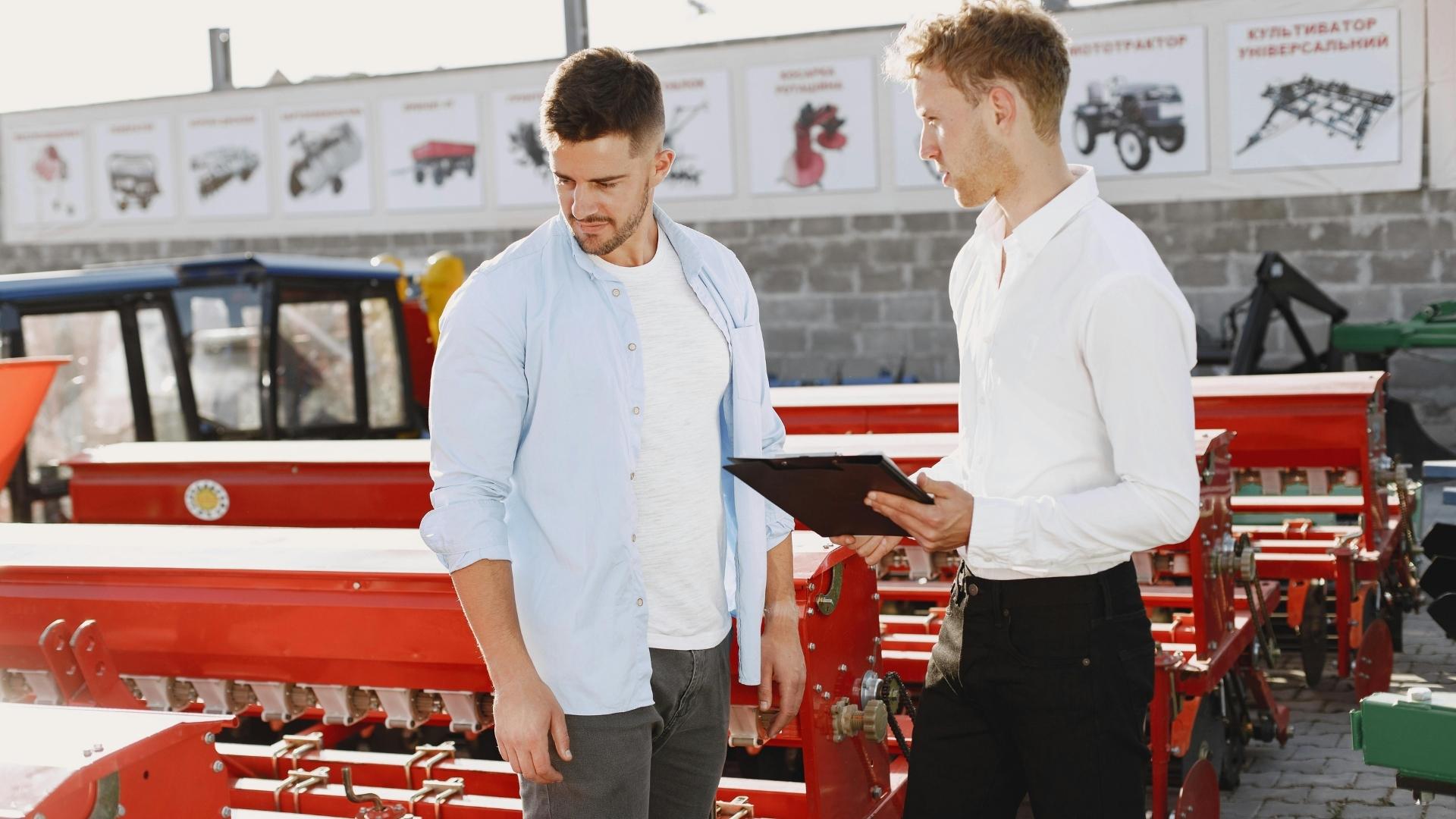 business men discussing their product