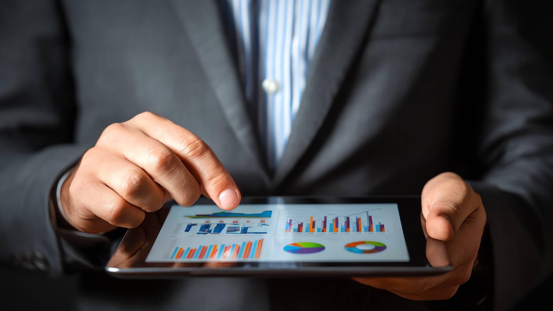 businessman monitoring performance metrics