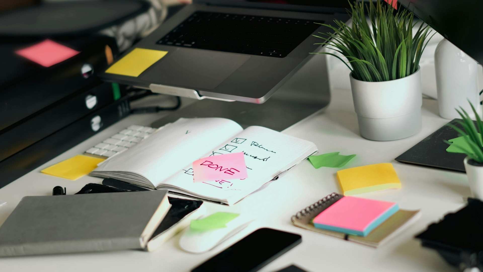 checklists written on a notebook