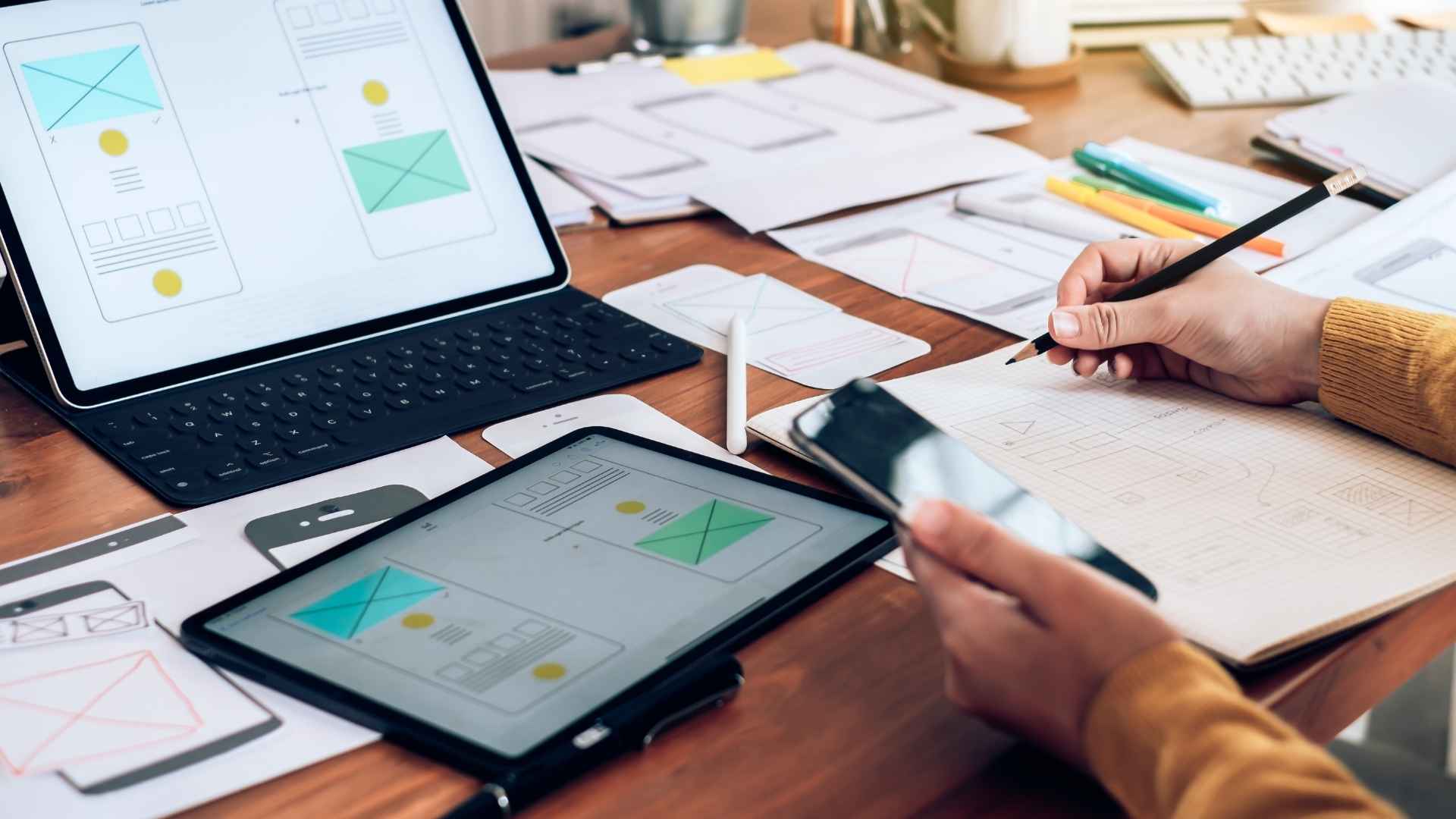 designer working on ux app