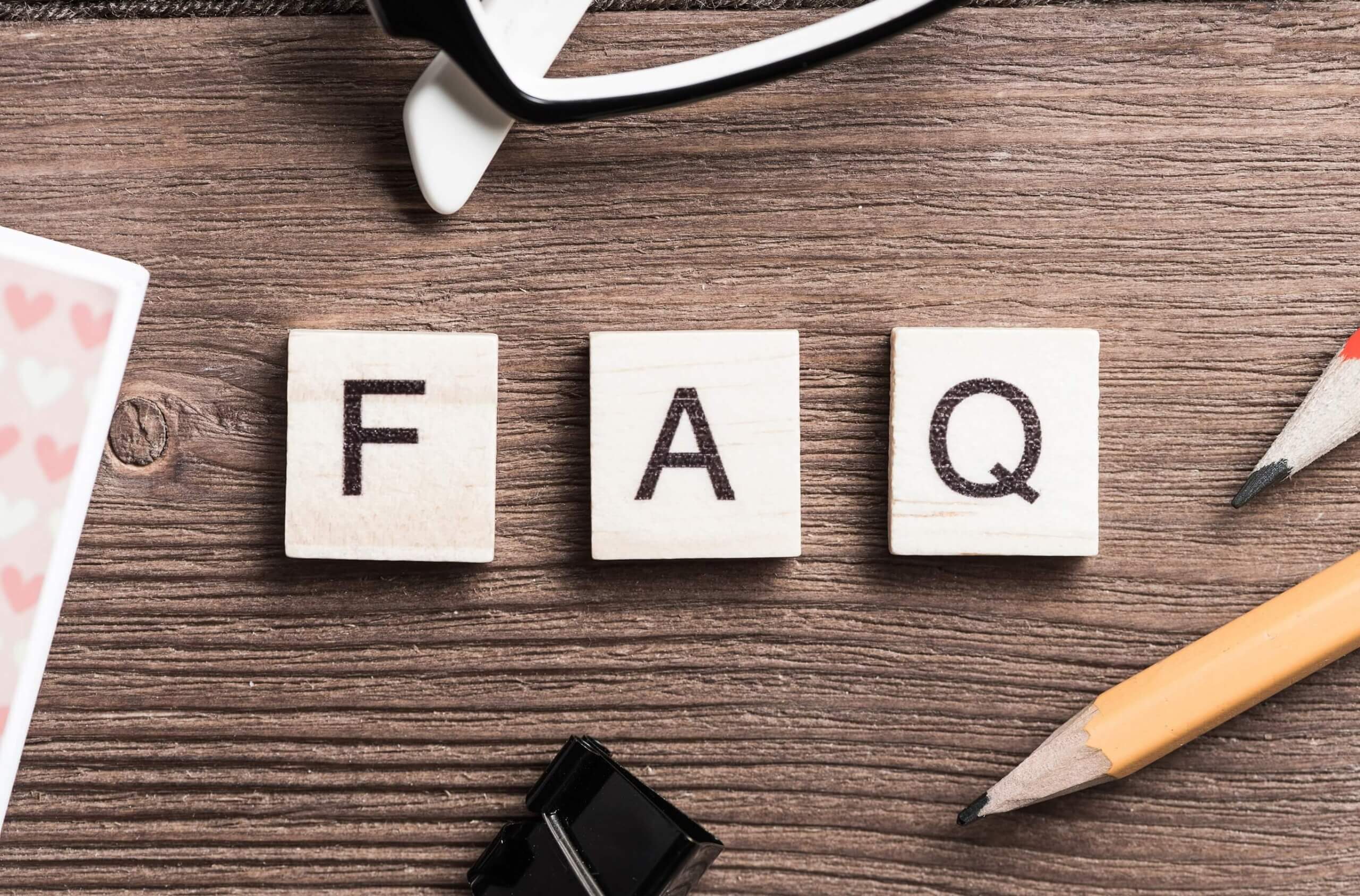 FAQ word in the pile of woods