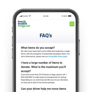 Free Donation Pickup Mobile view