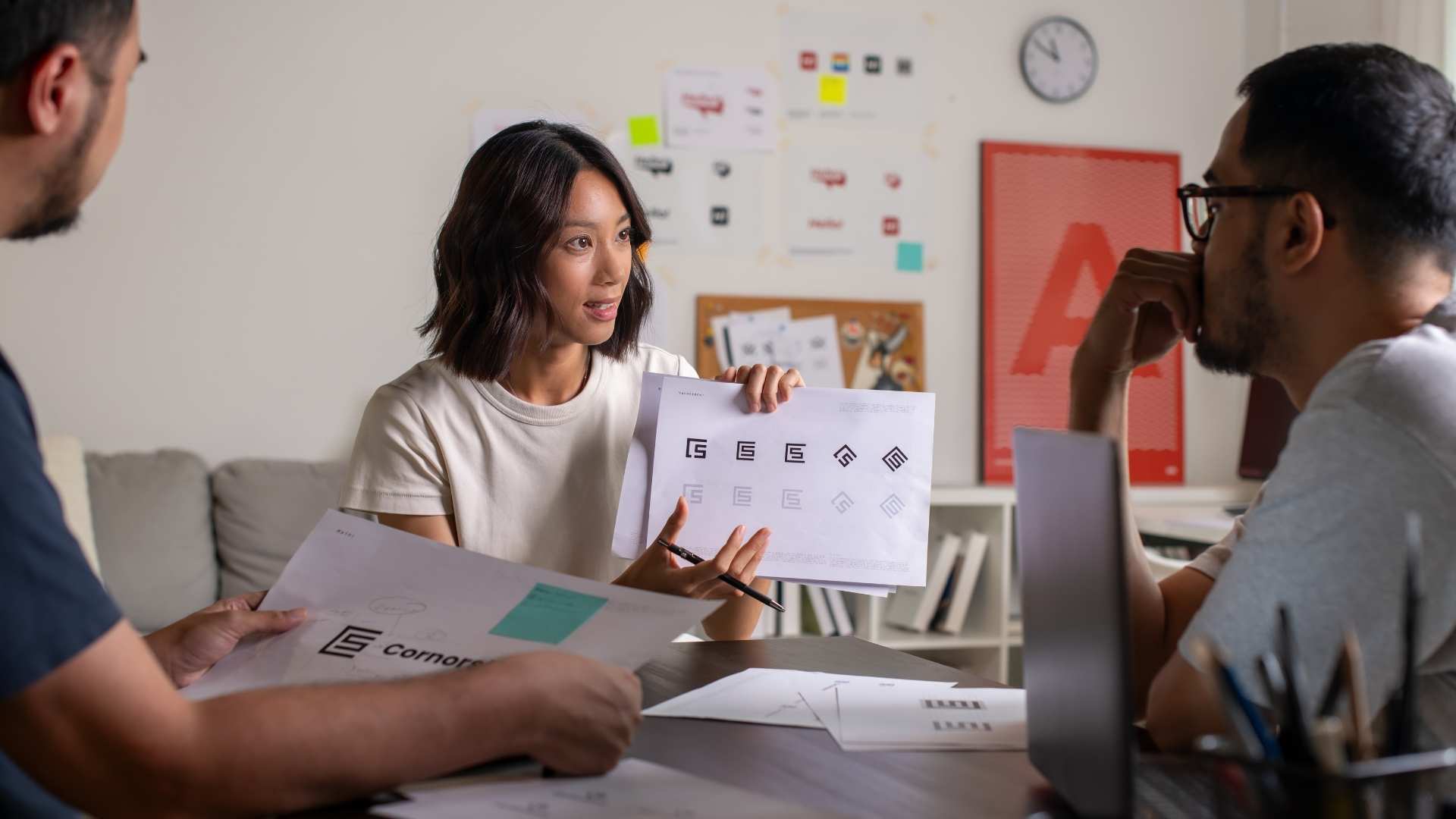 Group of graphic designer working in office brain storming
