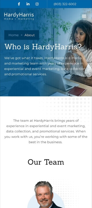 Hardy Harris Inner page mobile