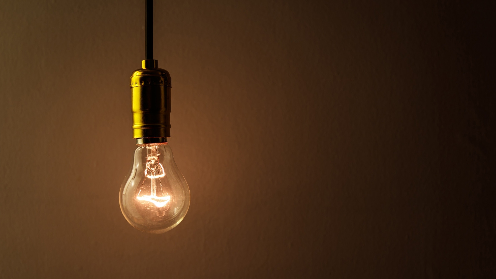 incandescent bulb in brown background