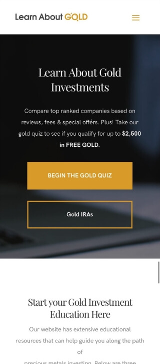 Learn About Gold Homepage