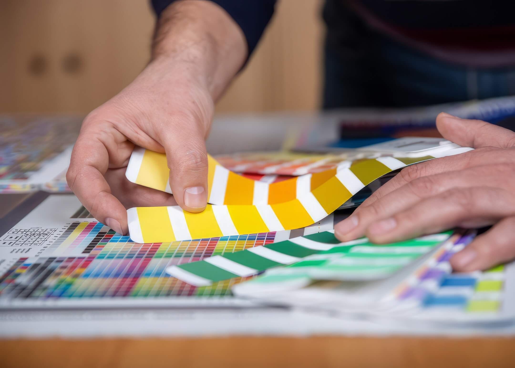 Person comparing other colors