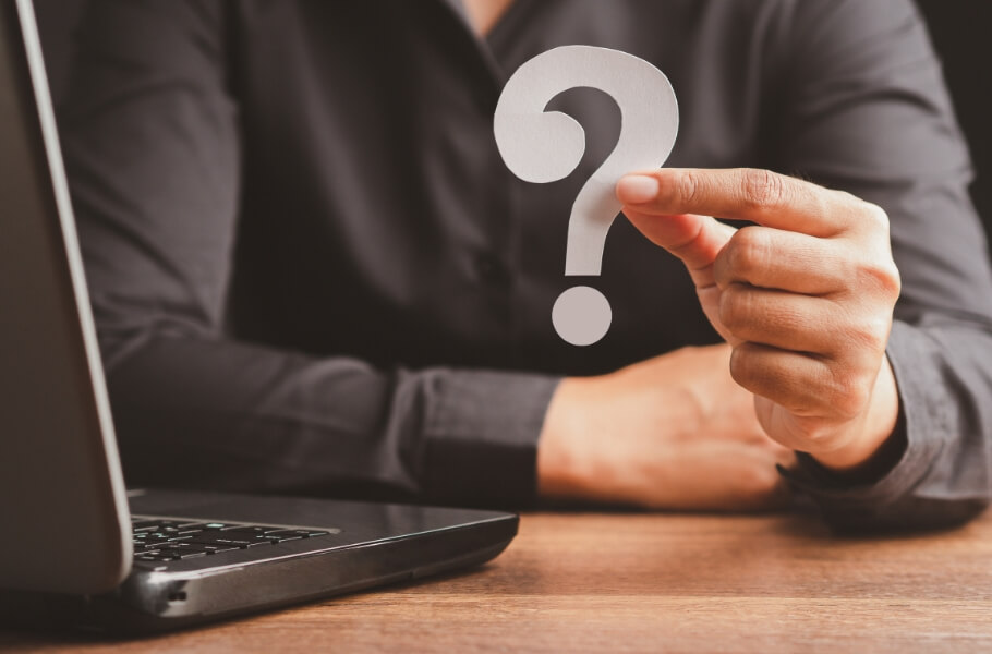 Man handle question mark