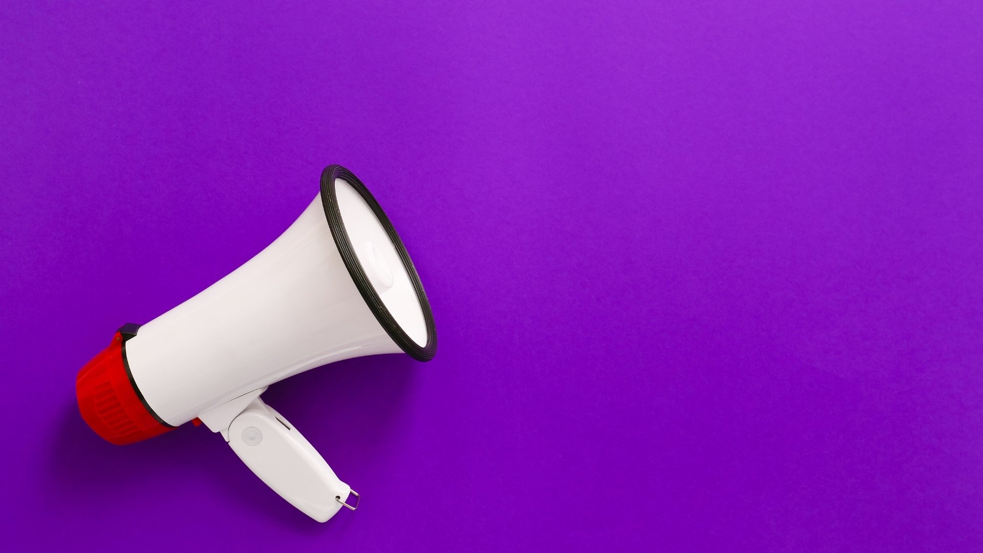 megaphone in a violet background