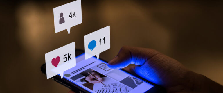 person getting interactions on their phone