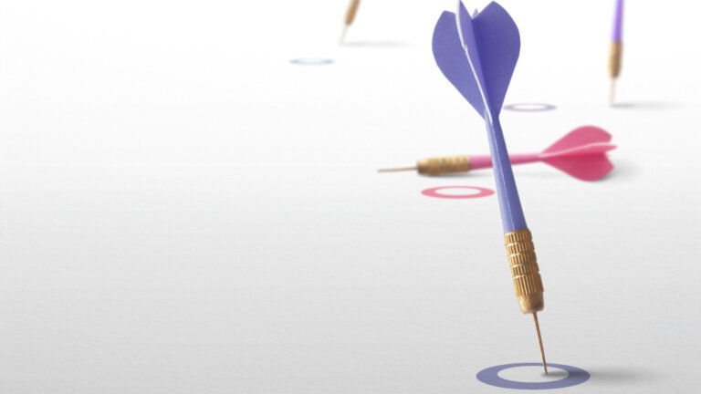 violet dart pointed in a circle