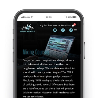 Weiss Advise Mobile view