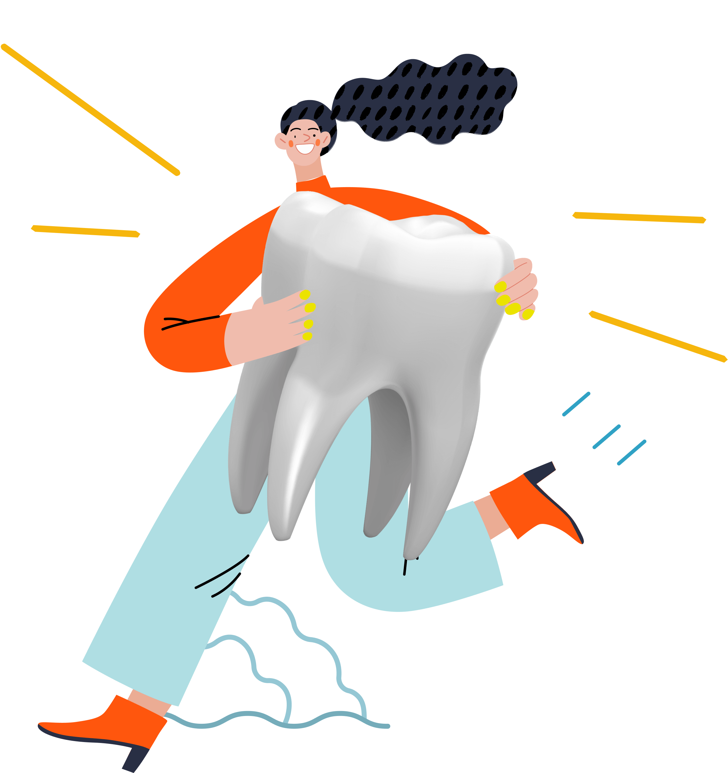 Animated man holding a big box