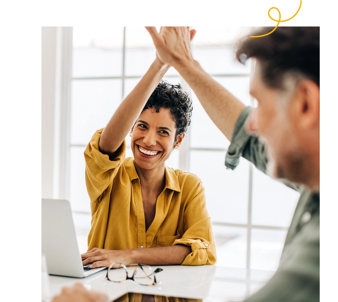 A happy team after a successful job