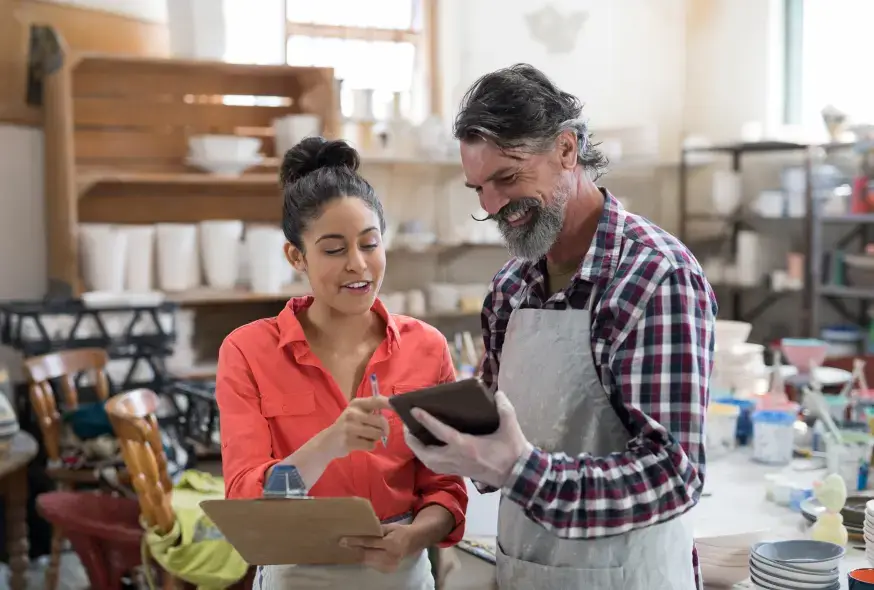 designer choosing color samples