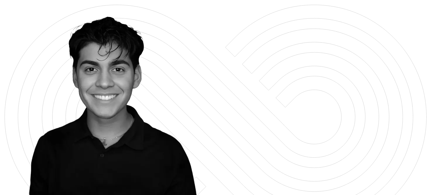 Sebastian headshot with connective logo